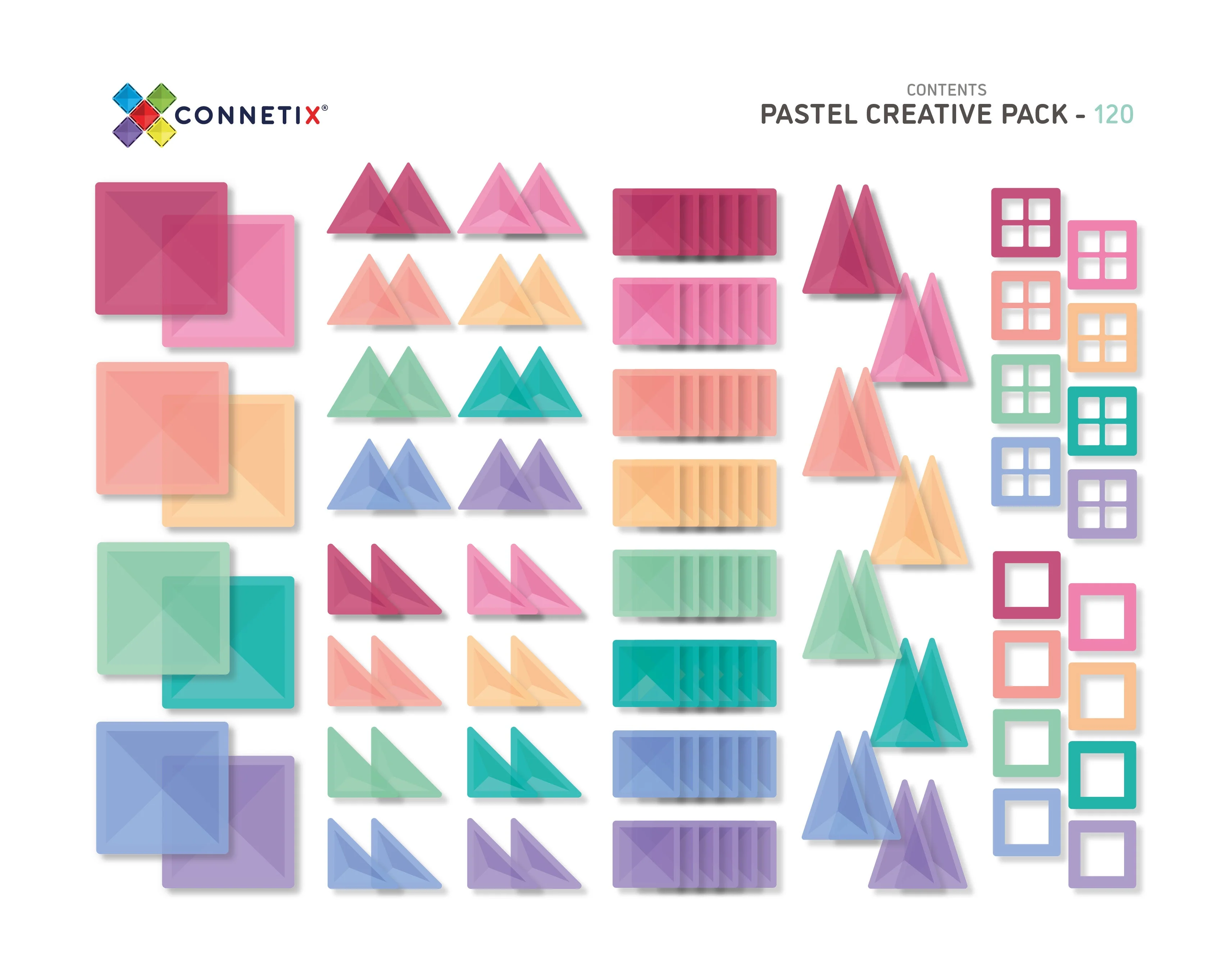 CONNETIX Magnetbausteine Pastel Creative Pack - 120 Teile - Image 3