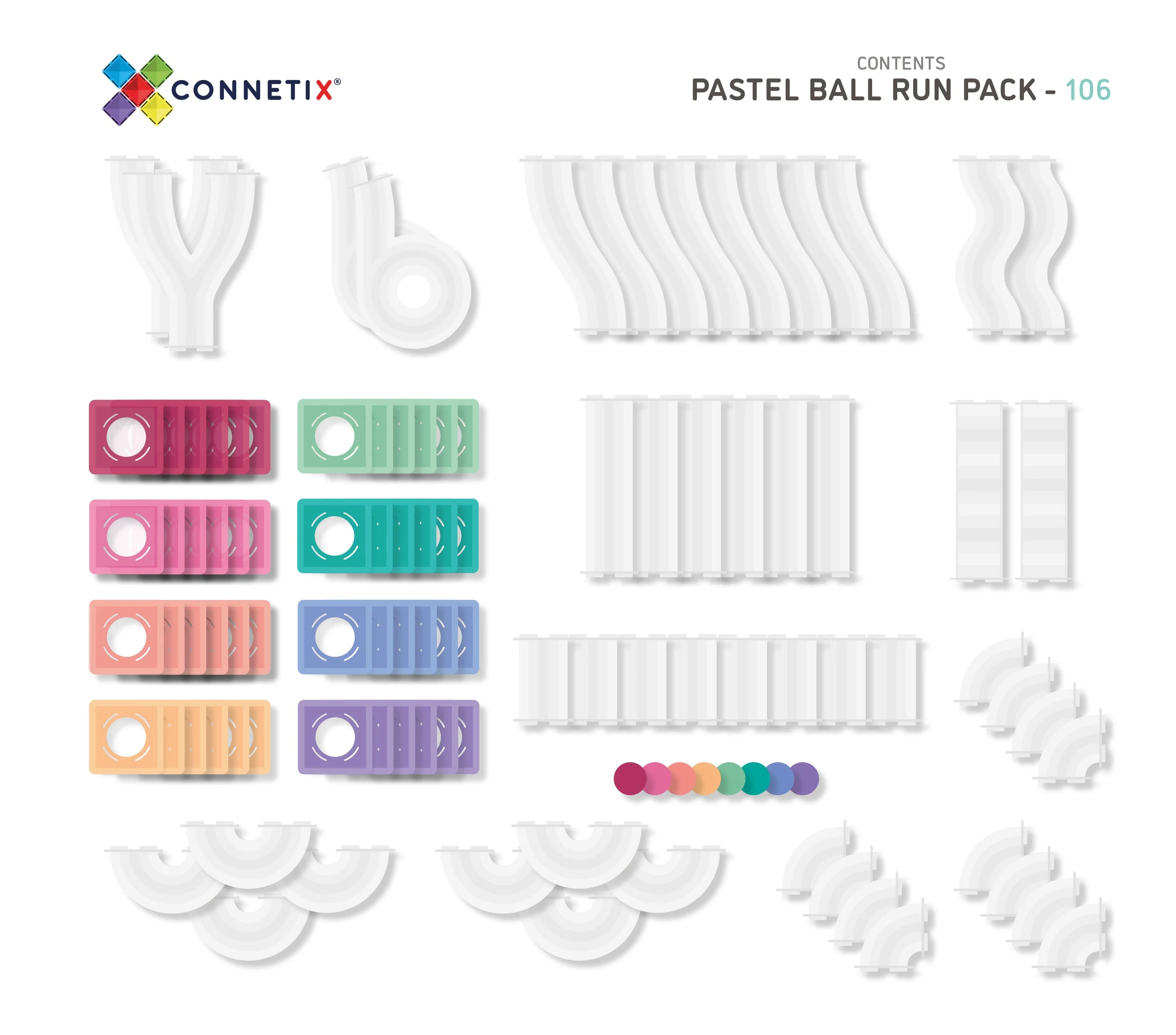 CONNETIX Magnetbausteine Pastel Kugelbahn - 106 Teile - Image 3