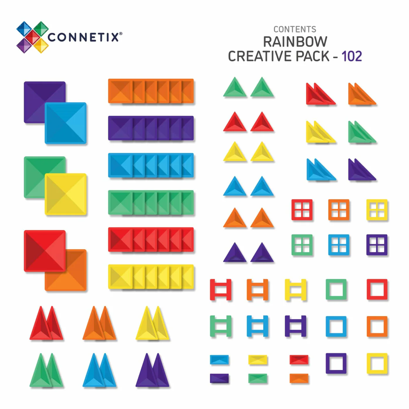 CONNETIX Magnetbausteine Rainbow Creative Pack - 102 Teile - Image 9